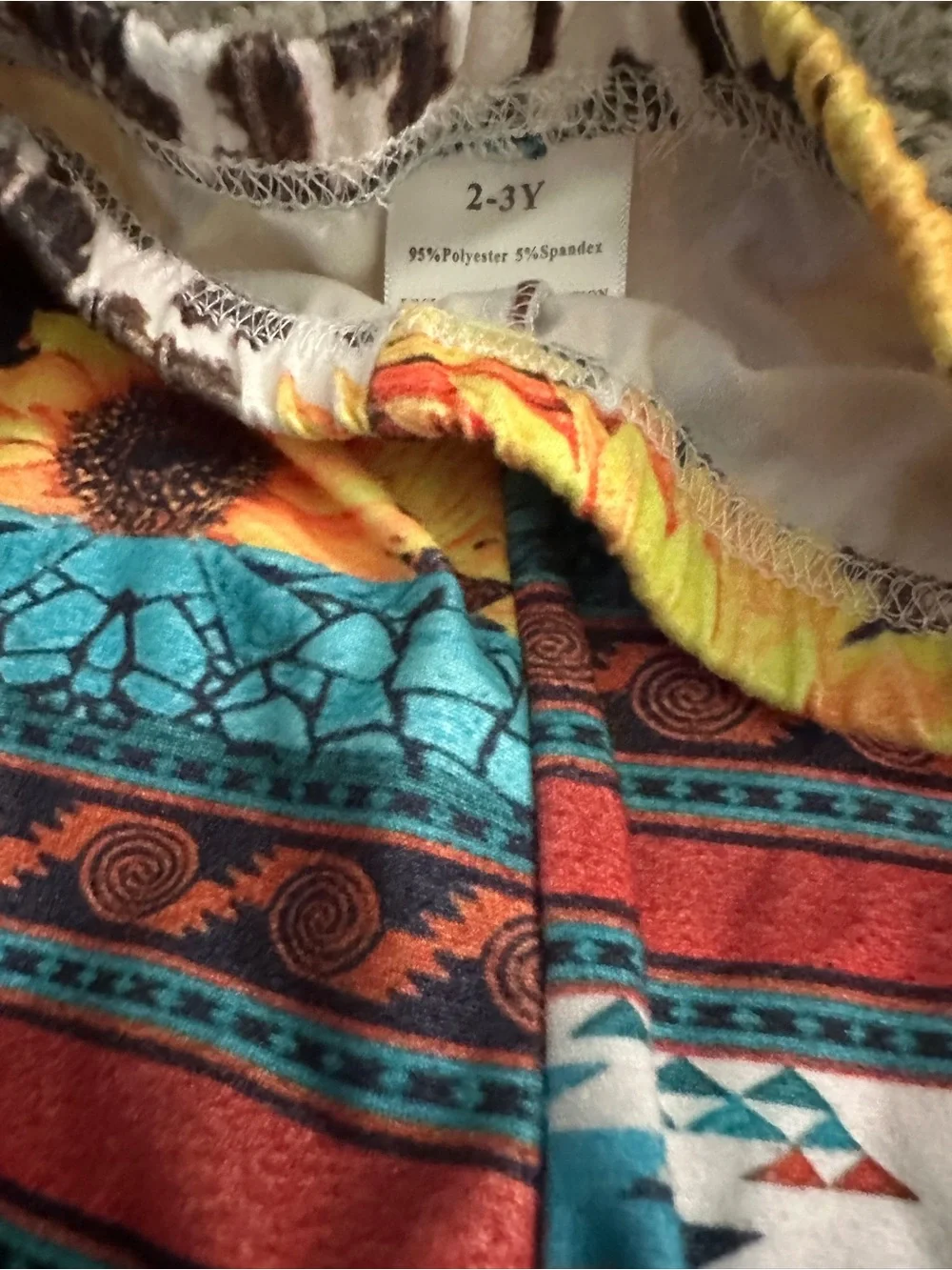 Boutique Just Pray Turquoise Sunflower Print Kids Pajama Set